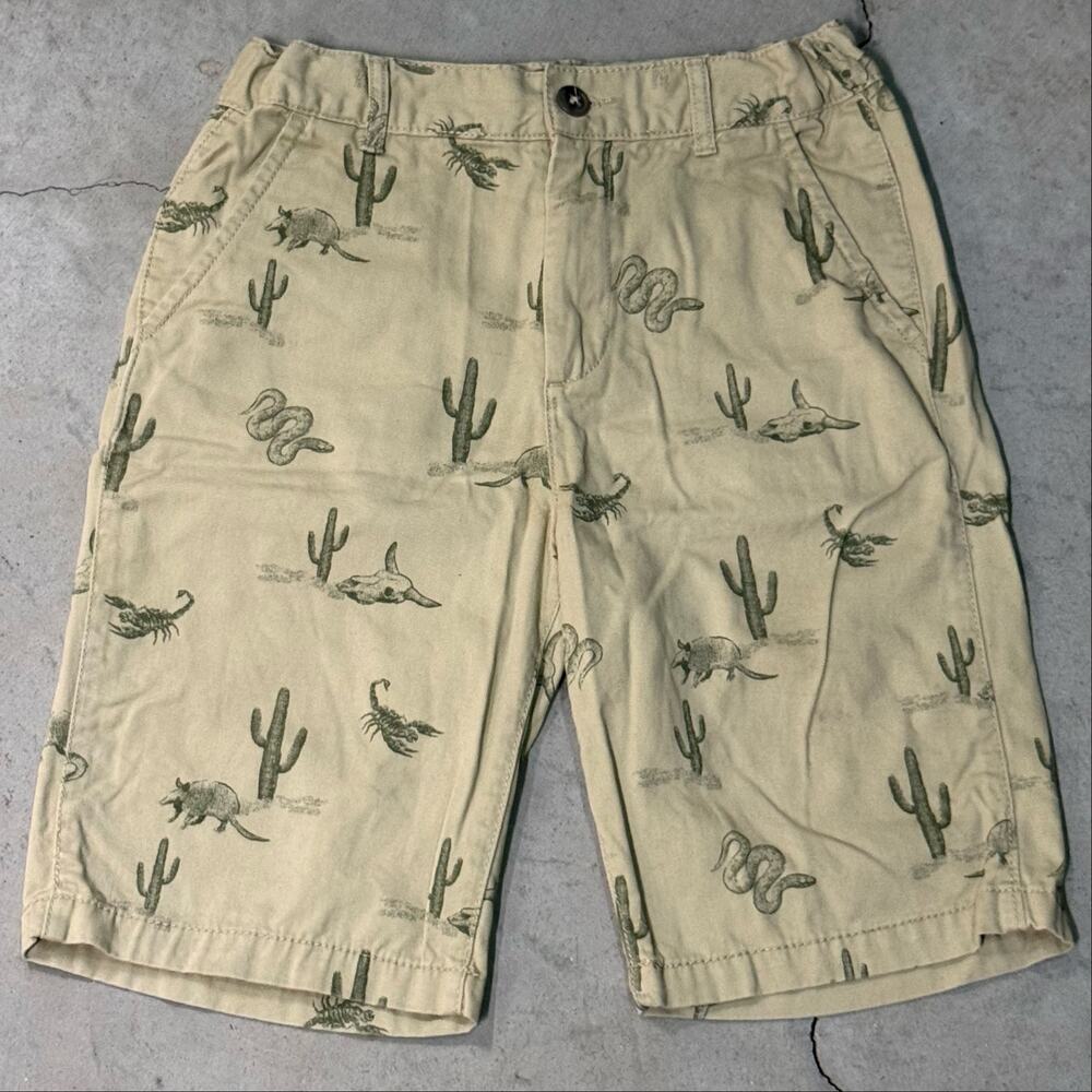 Childrens Place Khaki Desert Print Chino Shorts Boys Youth Size 12